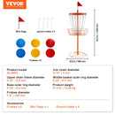 VEVOR Disc Golf Basket 24Chains Portable Disc Golf Target Hole Heavy Duty Steel Practice Disc Golf Basket Stand Equipment Orange