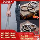 Tactical 10MM Steel Chain Buddha Beads Self Defense Hand Bracelet Necklace EDC Outdoor Tools Self Protection Survival