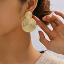 Boho-Ohrringe, trendige geometrische runde Metallohrringe für Frauen, Mode-Hochzeitsschmuck