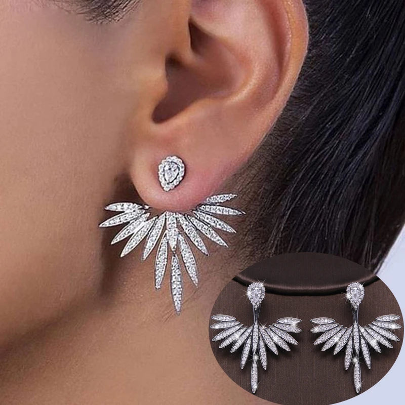 New Arrival Earrings For Women Temperament White Zircon Rhinestones Unique Design Brand Earings Fashion Jewelry Bijoux AE210