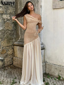 Nsauye Sexy Mesh Evening Party Night Club Party Elegant Long Dress Maxi New Fashion Holiday Pleated Dress Summer Outfits 2024