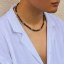 Trendy Small Wood Beads Necklace Men Vintage Short Beaded Chain Choker Necklaces 2023 Fashion Jewelry Collar on Neck Accessories