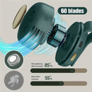 Portable silent mini bladeless electric fan, adjustable 3-speed suspended waist fan, rotating body fan, suitable for outdoor