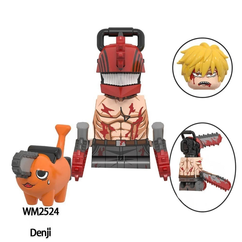 Chainsaws Man Denji Pochita Makima Power Movies Anime Building Blocks Mini Action Figures Bricks DIY Toys gifts for Children