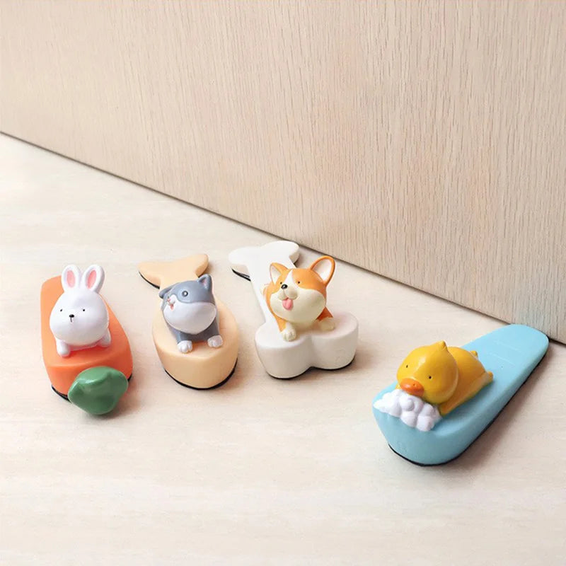 Cute Door Stop Stoppers Block Wedge Door Stopper Home Office Door Rear Retainer Nail-free Anti-collision Stop Furniture Hardware