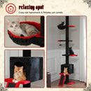 Gothic Cat Tree Floor to Ceiling, Tall Cat Tower, Adjustable Height (83''-108'') 5 Tiers Cat Climbing Tree for Indoor Cats