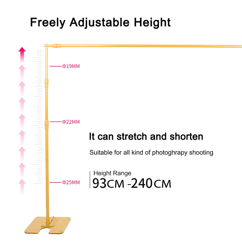 SH 2.4X3M Heavy Duty Background Stand Frame  Heavy Outdoor Heavy Wall Stable Photography Studio Background Party Wedding
