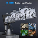 7inch Digital Microscope 1200X Magnification for Coin PCB Circuit Repair 16MP HD Soldering Microscope with Lights, PC View