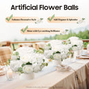 6PCS Artificial Flower Balls 34cm White Rose Wedding Table Centerpiece Decor