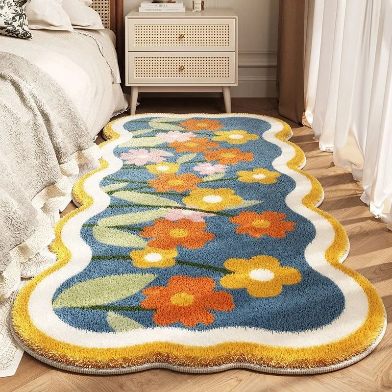 VIKAMA Lmitation Cashmere Carpet Bedroom Bed Blanket Girls Heart Dirt Resistant Thickened Absorbent No-wash Floor Mat