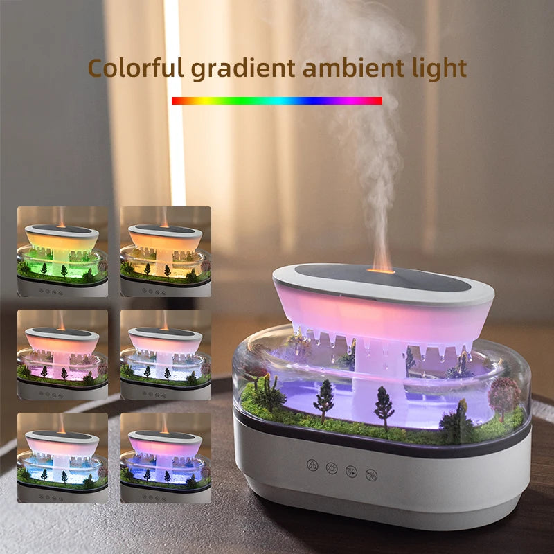 New Raindrop Aroma Diffuser with Greenery Landscape Humidification and Aromatherapy Function Suitable for Home Office Use