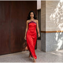 The Meridian Line | Colour-Block Halter Maxi Dress