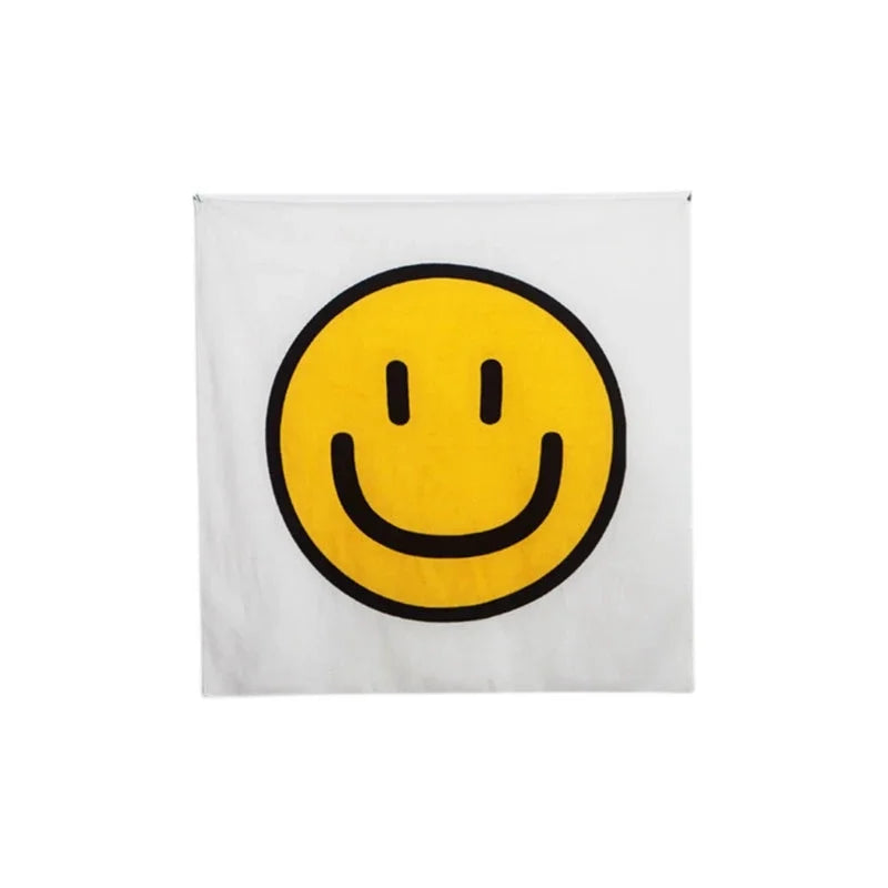 Ins Hanging Cloth Flower Smile Tapestry Wall Hanging Birthday Party Room Background Wall Decoration Dorm Bedroom Cloth Tapestry