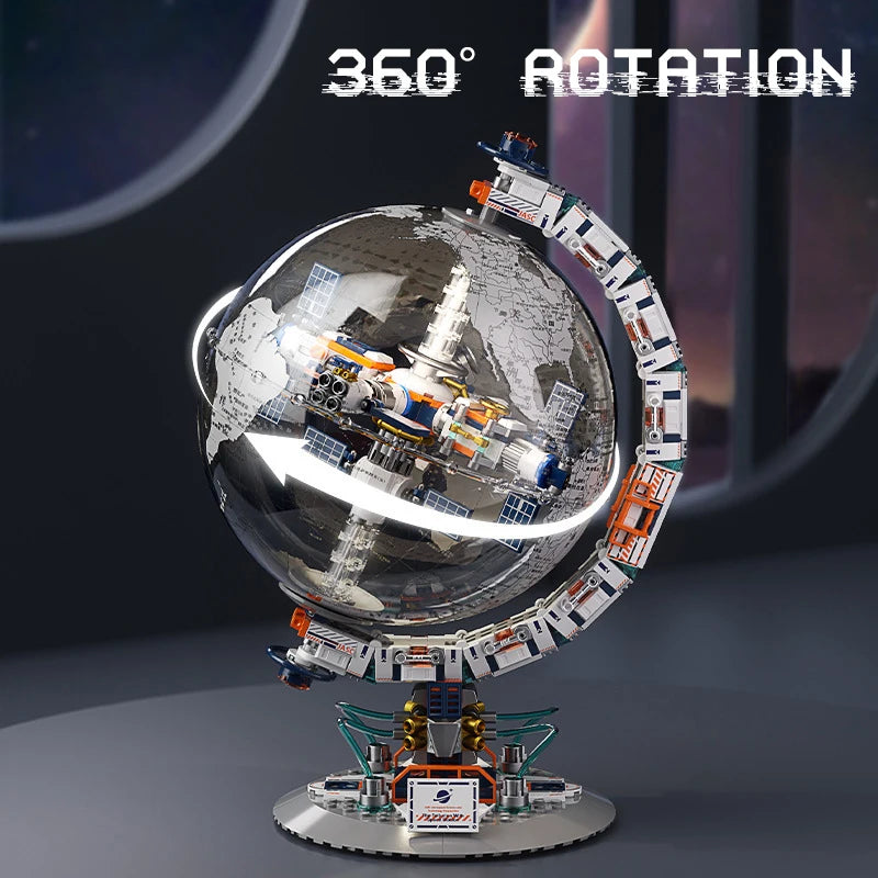 2024 New Globe Building Blocks Brick 3D Three-Dimensional Assembly World Map Model Globe Blocks Block Boy Science Kids Toys Gift