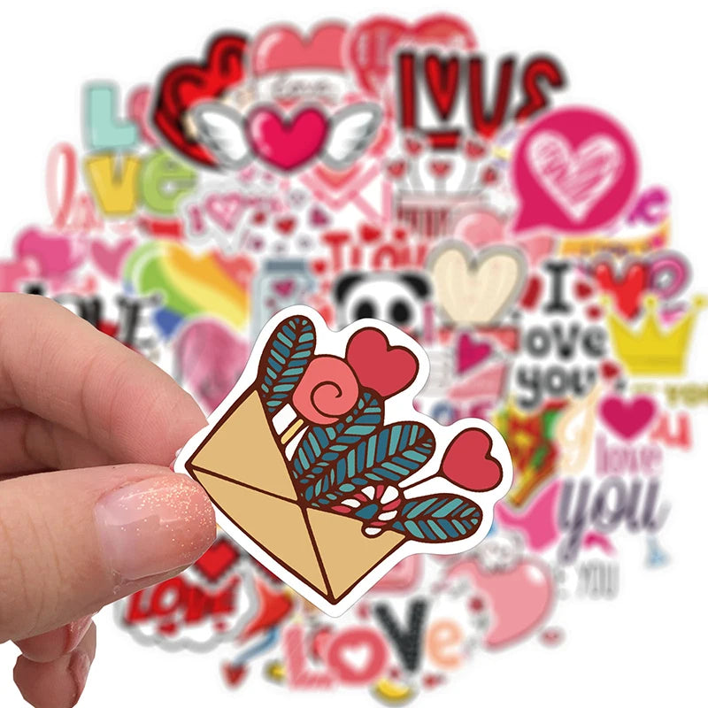 10/30/50PCS Cute Love Sticker Aesthetic Children's PVC Sketchbook Decoration Scrapbooking School Stationery Supplies for Kids