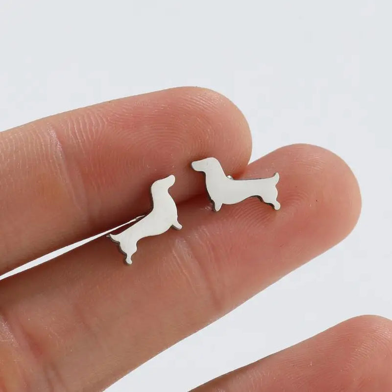 1Pair Dachshund Dog Earrings Lovely Pet Animal Ear Studs for Women Original Fashion Jewelry Set Cute Daily Gift