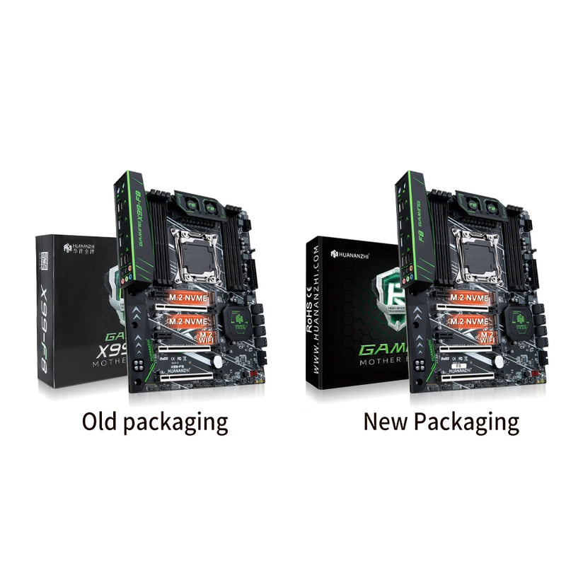 HUANANZHI X99 F8 LGA 2011-3 XEON X99 Motherboard with Intel E5 2680 V4 with 2*16G DDR4 RECC memory combo kit set NVME SATA