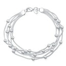 High Quality 925 Sterling Silver Bracelet 8 Inches 20cm 5 Wire Beaded Chain For Women lady men Fashion Birthday Gift Jewelry