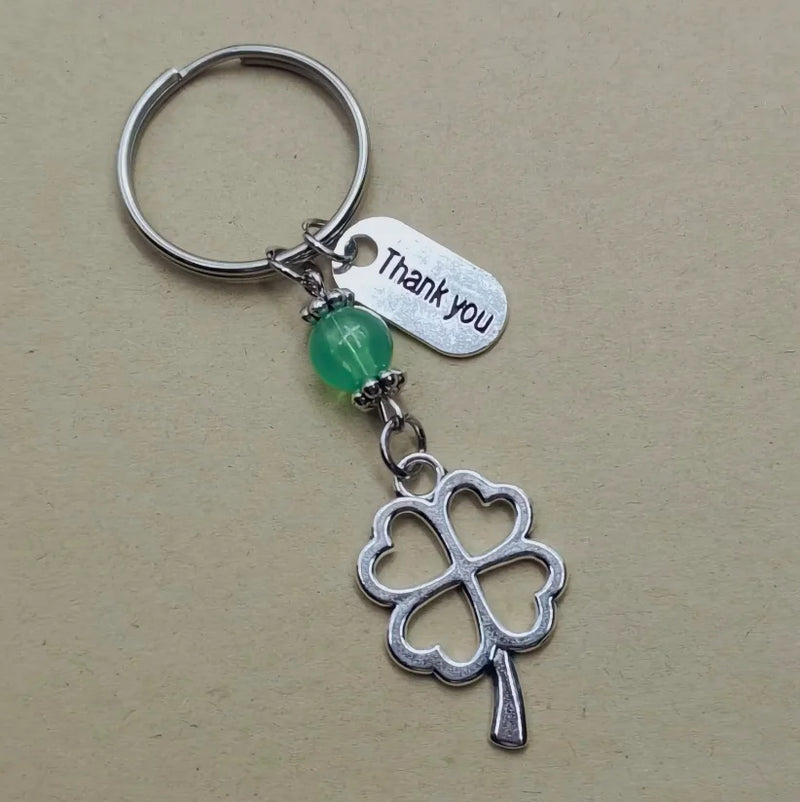 1/10 Sets Clover thank you Teacher's Day Gift creative Keychain Lovers Key Ring Jewelry