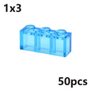 MOC Transparent Thick Building Blocks 1x1 1x2 2x2 2x4 Dots Clear Brick Figures Educational Creative Toy for Kid Compatible Brand
