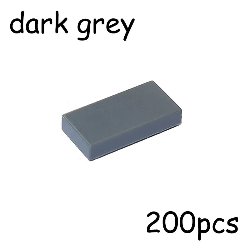 200PCS MOC Assemble Particles 3069 30070 1x2 Bricks Flat Tile Smooth 1*2 Building Blocks DIY Educational Creative Toy for Kids