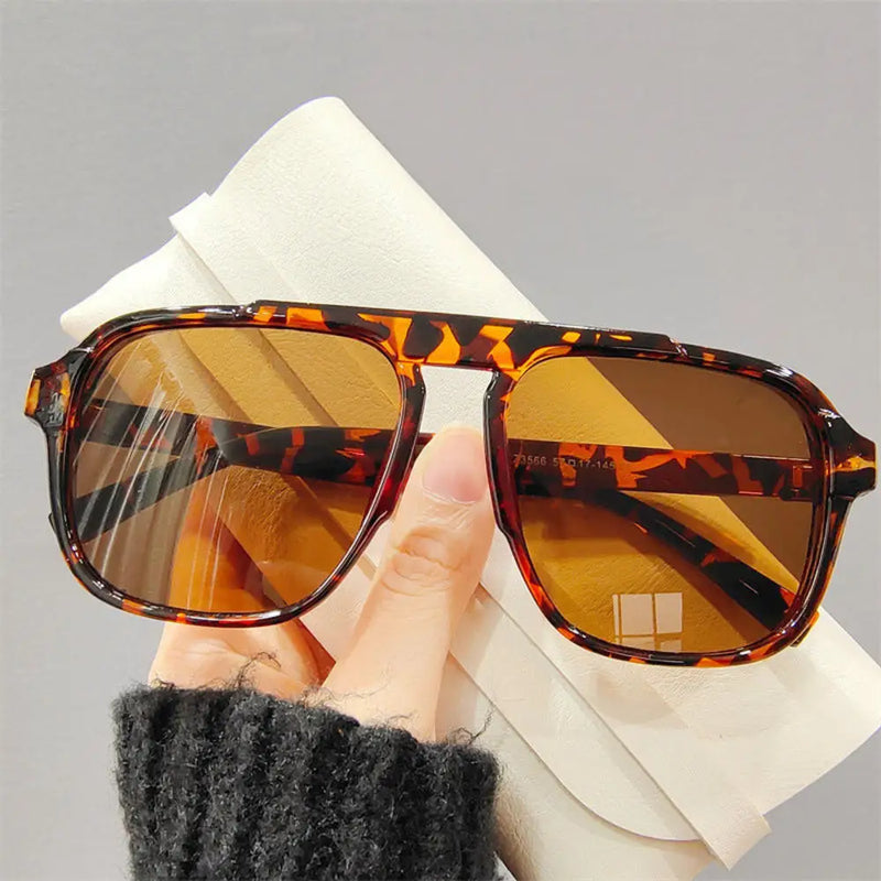 2024 New Fashion Men Sunglasses Oversized Frame Women Anti-blue Light Transparent Glasses UV400 Eyewear Flat Mirror Eyeglass