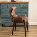 Viking Tufted Button Back Barrel Chair with Nailhead Brown