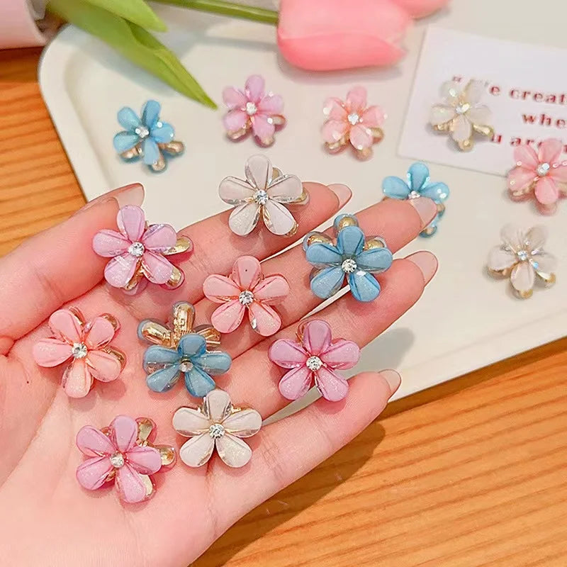 12PCS Flower Metal Barrettes Mini Clamps Hairpin Headdress Hair Styling Accessories Tool Women Girls Hair Clips