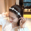 Spring Girls Bridal Pearl Hair Band Headdress Flower Wreath Bride Garland Head Hoop Headbands Hair Jewelry Gifts