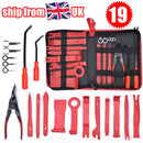19Pcs Car Door Trim Panel Removal Install Tool Kit Molding Pry Interior Clip Set