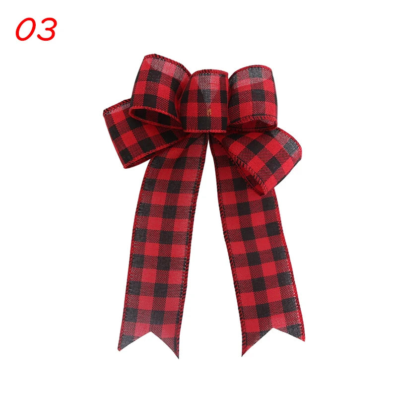 New Red Christmas Ribbon Bows Hanging Decorations Large Bowknot Gift Christmas Tree Ornaments Xmas Party Decor New Year