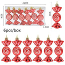 6pcs Christmas Lollipop Candy Cane Pendant Xmas Tree Hanging Ball Ornaments Christmas Decorations for Home 2025 New Year Gift