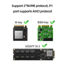 Dual-Bay M.2 NVME SSD Klon USB3.2 Typ C NVME Docking Station M.2 M.3 NVME PCI-E Externe Festplattenbox für M2 SSD M Key SSD
