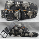 Rivet PU  Leather men's belt Fashion alloy belts Buckle luxury brand jeans belts for men business belt female belt