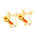 LUXUSTEEL Lovely Coloful Animal Stud Earrings For Girls Stainless Steel Anti-allergy Rabbit Penguin Dog BFF Jewelry Gifts