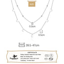 TrustDavis Real 925 Sterling Silver Double Layer 5mm Wafer Beads Choker Necklace For Women Wedding Fine Jewelry DA3000