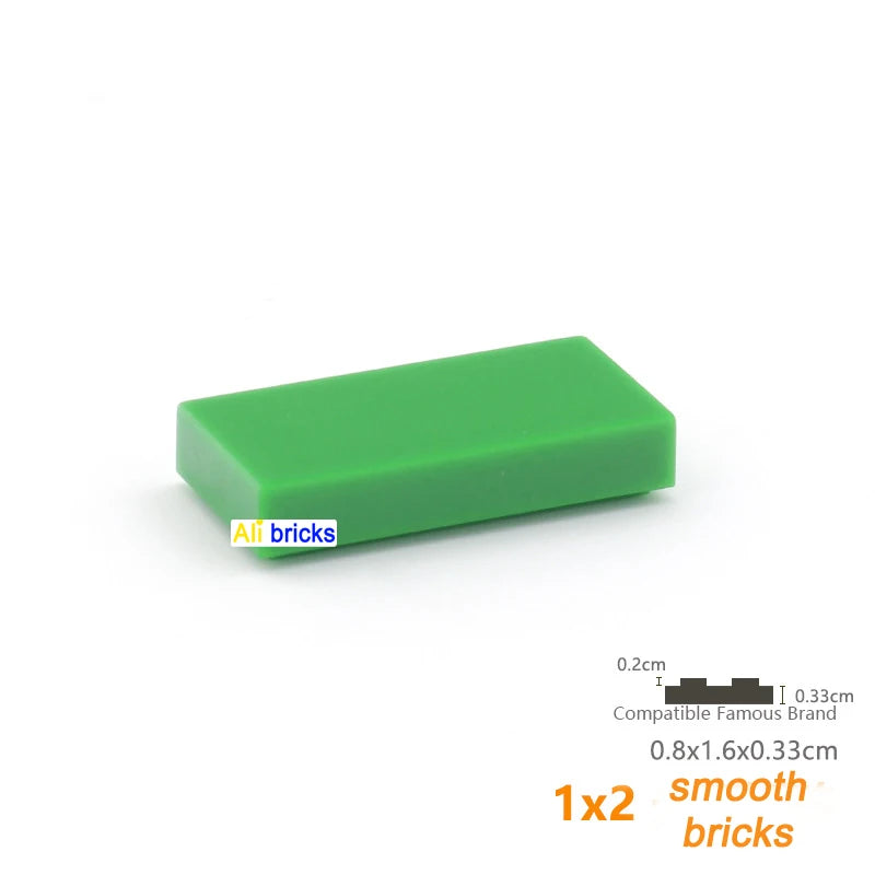100pcs Bulk Blocks Building Bricks Smooth 1X2 Educational Assemblage Construction Toys for Children Size Compatible With 3069b