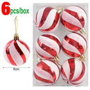6cm Weihnachtsbaumkugel Bunte bemalte Kugeln Hängende Anhänger Ornamente Weihnachten Neujahr Party Heimdekoration Zubehör