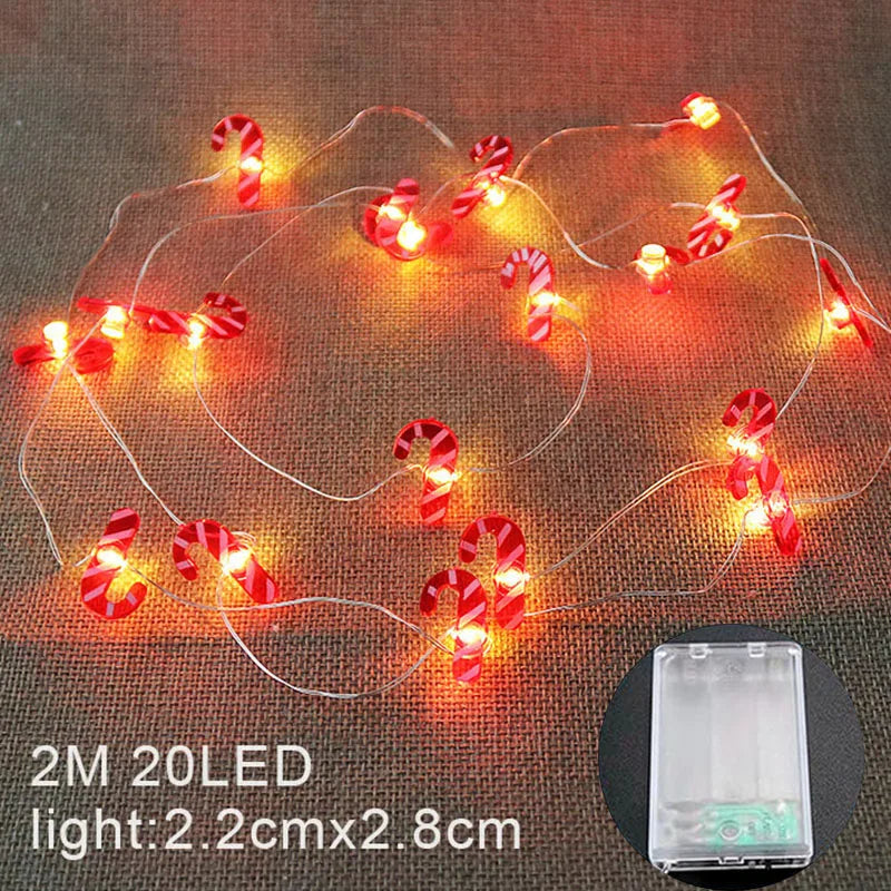 Santa Claus Snowman Christmas Fairy light string christmas decoration with led lighting for home Christmas tree gifts ornaments