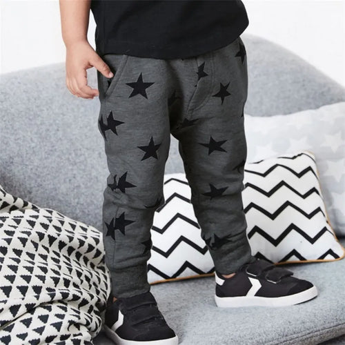 Jumping Meters Neu eingetroffene Kinder-Stern-Sweatpants Jungen Mädchen Lange Hose Kordelzug Baby Herbst Frühling Kostüm Kinderhose