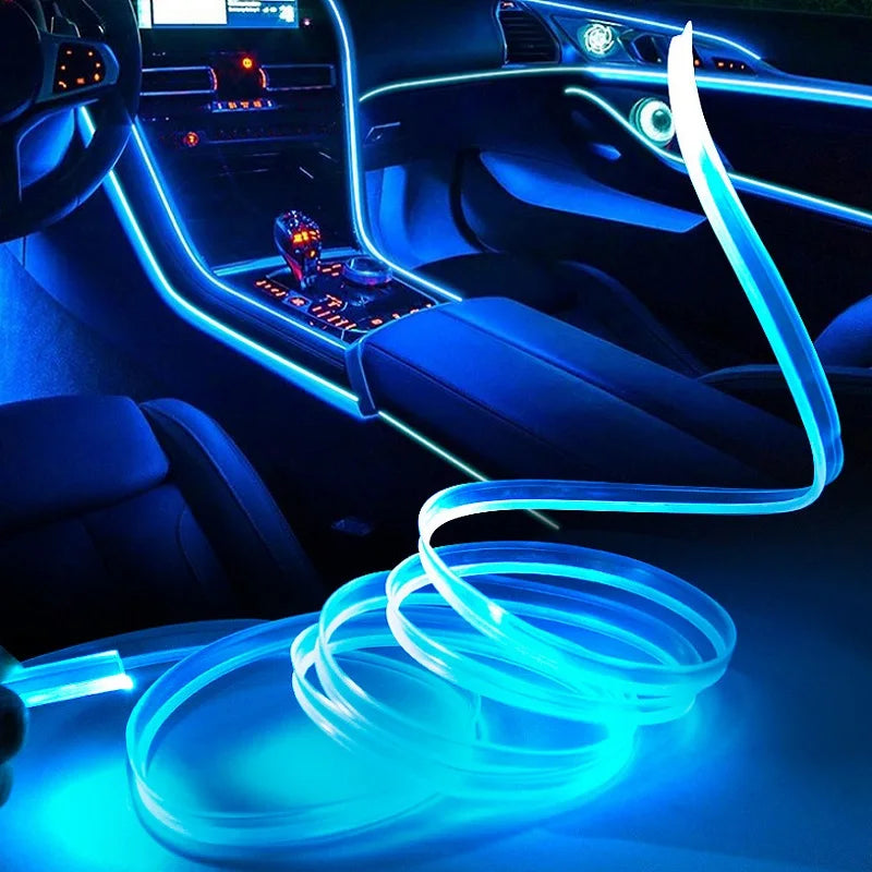 3M Car Interior Led Decorative Lamp EL Wiring Neon Strip For Auto DIY Flexible Ambient Light Party Atmosphere Diode