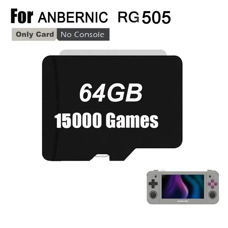 ANBERNIC RG505 Memory Cards Sd Card PS2 Preloaded Game 3ds Gamecube TF Card Video Game Consoles 512G PSP PS1 GBC 70000GAMES