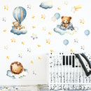 Cute Cartoon Bear Lion Animal Star Wall Stickers for Kids Room Bedroom Nursery Home Decoration Wall Decals