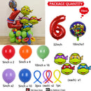 50Pcs Teenage Mutant Ninja Turtles American Animated Characters Superhero Warriors Red Numbers Birthday Party Decoration Balloon