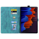 Funda für Samsung Galaxy Tab S9 FE Hülle 10.9" Prägung 3D Blume Katze Brieftasche Tablet Coque für Galaxy Tab S9 FE Cover SM-X510 X516