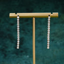 OXTAO 2.5mm Moissanite Dangle Earring Female Jewelry Real 925 Silver Long Chandelier Earrings Wedding Fine Gewelry Gift