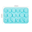 18-Cavity Easter Silicone Chocolate Mold Egg Rabbit Bunny Shaped Mould Candy Jelly Cocoa Bombs Making of Easter Party Decoration