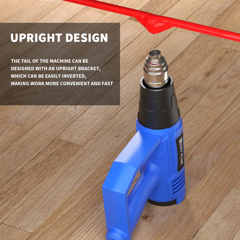 2000W Electric Heat Gun Hot Air Gun, 300℃ and 600℃, 300-500L/Min, 3 Nozzles, 1.5s Heating, for Stripping Shrinking Varnish