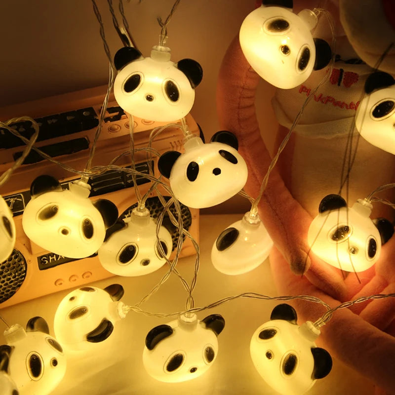 10/20LED Panda  Fairy Lights Garland LED String Christmas Tree Light Night Lamp Patio Party Kids Bedroom Living Room Decor Gift