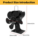 6leaf fireplace fan,winter warm home efficient heat distribution Winter fireplace fan Hot blast stove fan ecological quiet black
